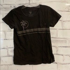Gray T-shirt with tropical design